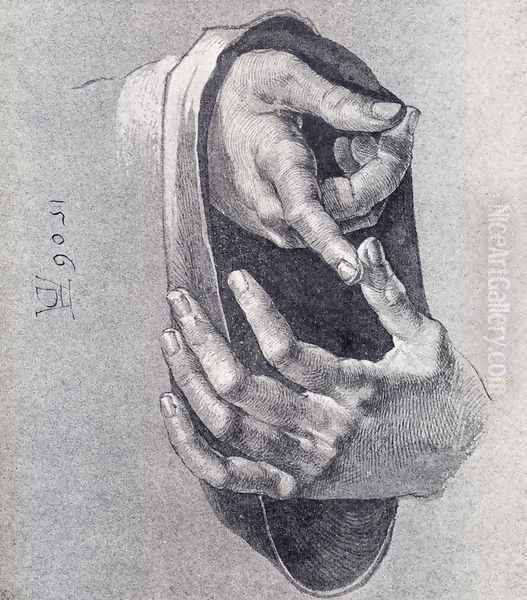 Boy's Hands Oil Painting by Albrecht Durer