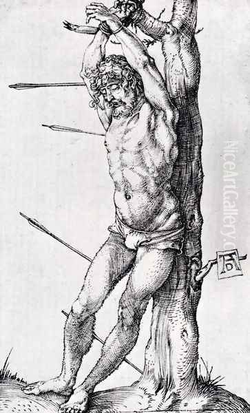 St. Sebastian At The Tree Oil Painting by Albrecht Durer