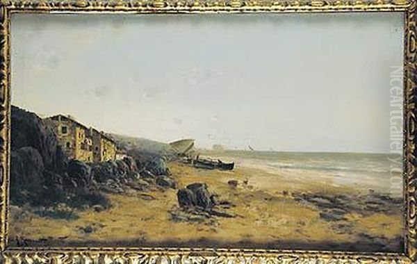 Pueblo Costero Oil Painting by Ricardo Manzanet