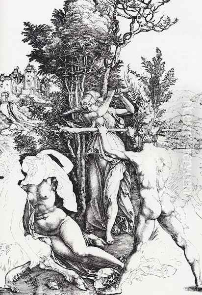 Hercules At The Crossroads Oil Painting by Albrecht Durer