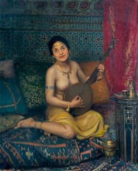 Mauresque Musicienne Oil Painting by Victor Marais-Milton