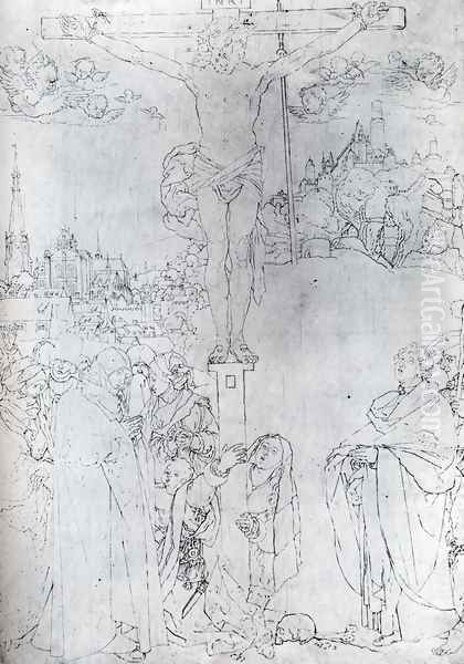 Crucifixion With Many Figures Oil Painting by Albrecht Durer