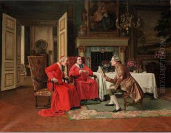 Entertaining The Cardinals Oil Painting by Victor Marais-Milton