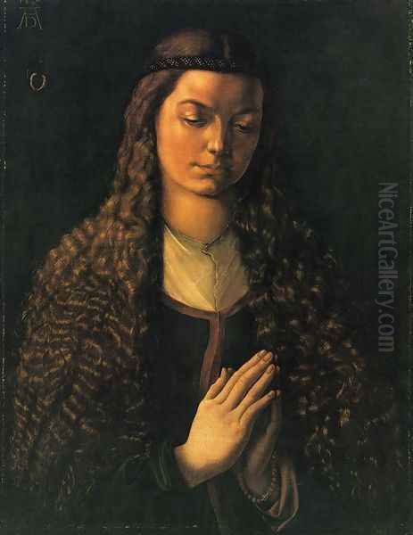 Portrait of a Woman with Her Hair Down Oil Painting by Albrecht Durer