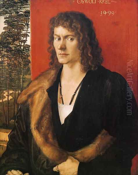 Portrait of Oswolt Krel I Oil Painting by Albrecht Durer