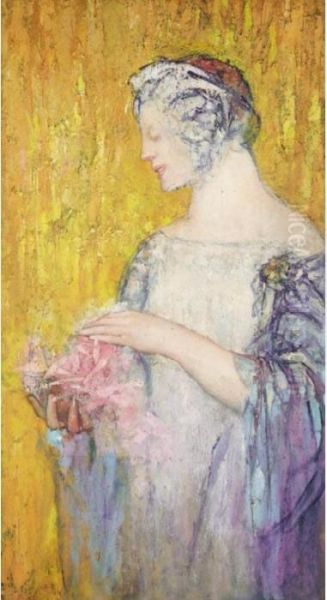 Femme Au Parfume Oil Painting by Pierre Amedee Marcel-Beronneau