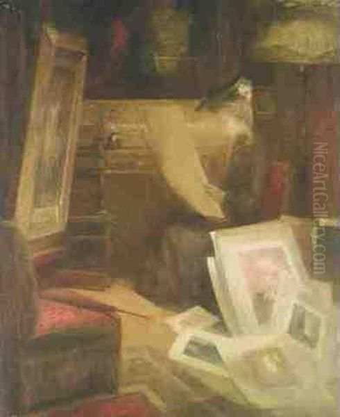 Interieur De L'atelier Oil Painting by Pierre Amedee Marcel-Beronneau