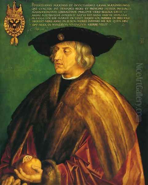 Portrait of Emperor Maximilian Oil Painting by Albrecht Durer