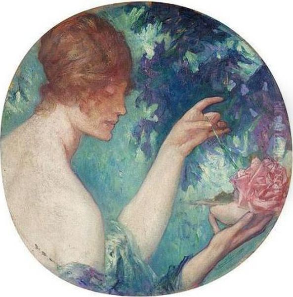 Femme Au Parfume Oil Painting by Pierre Amedee Marcel-Beronneau