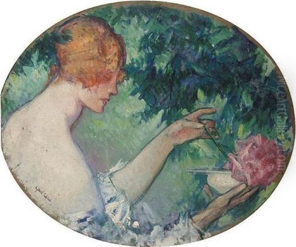 Study For Femme Au Parfume Oil Painting by Pierre Amedee Marcel-Beronneau