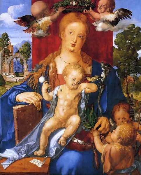 Madonna with the Siskin I Oil Painting by Albrecht Durer