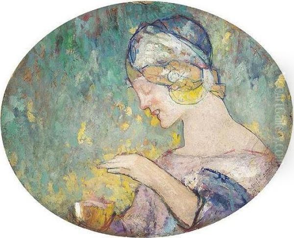 Study For Femme Au Parfume Oil Painting by Pierre Amedee Marcel-Beronneau