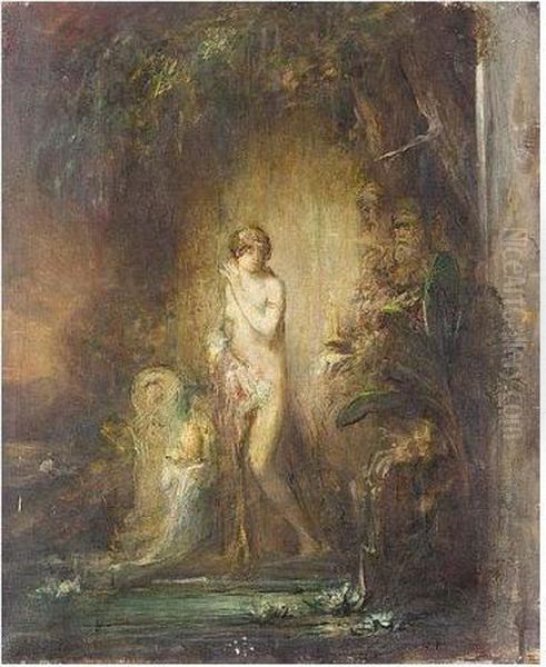 Susanna And The Elders Oil Painting by Pierre Amedee Marcel-Beronneau