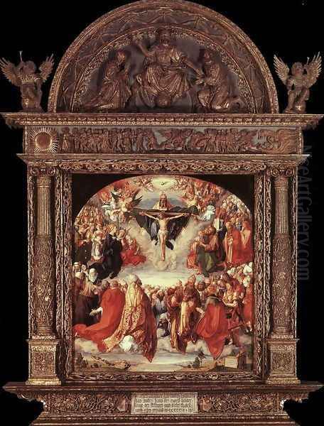 The Adoration of the Holy Trinity (Landauer Altar) Oil Painting by Albrecht Durer