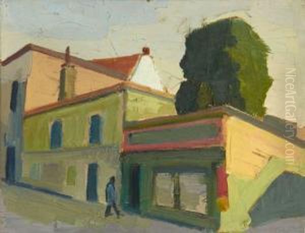 Rue Oil Painting by Jules Oury, Dit Marcel-Lenoir