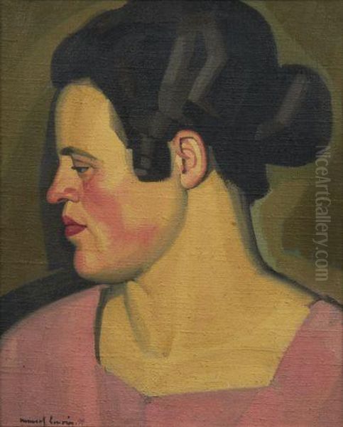 Femme De Profil Oil Painting by Jules Oury, Dit Marcel-Lenoir