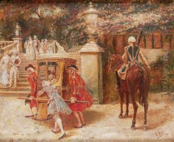 Carreta. En El Parque Oil Painting by Vicente March y Marco