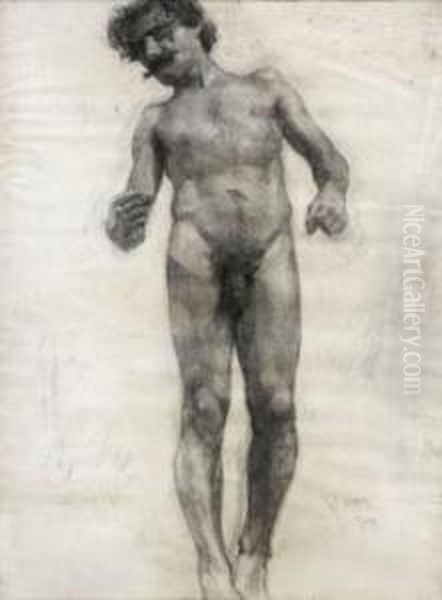 Desnudo Masculino Oil Painting by Vicente March y Marco