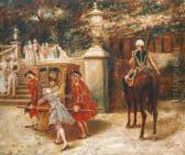 Escena Galante Oil Painting by Vicente March y Marco