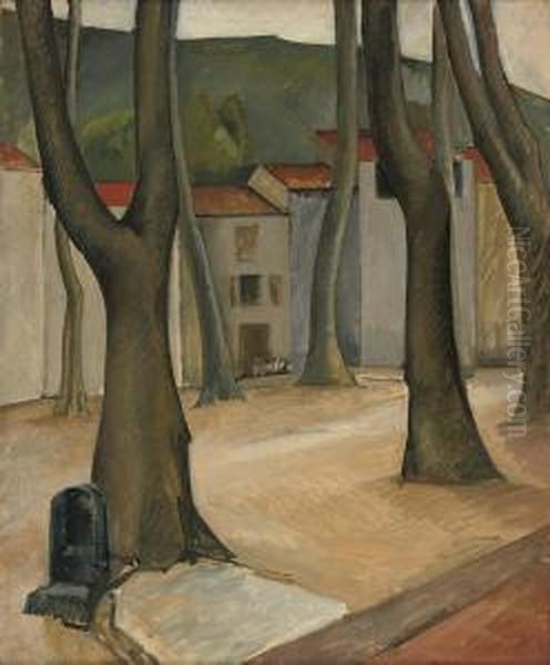 Place De Ceret Oil Painting by Jean Hippolyte Marchand