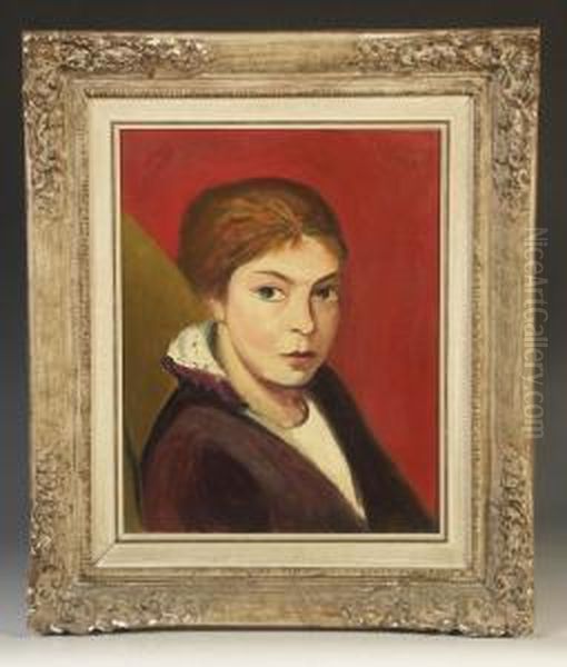 1916 - Portrait Of A Lady Oil Painting by Jean Hippolyte Marchand