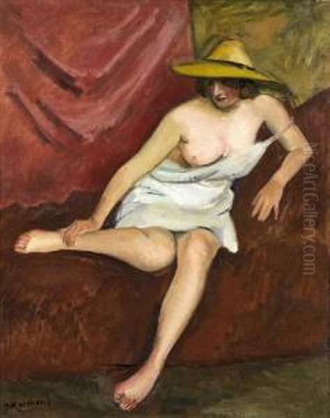 Le Modele Assis Oil Painting by Jean Hippolyte Marchand