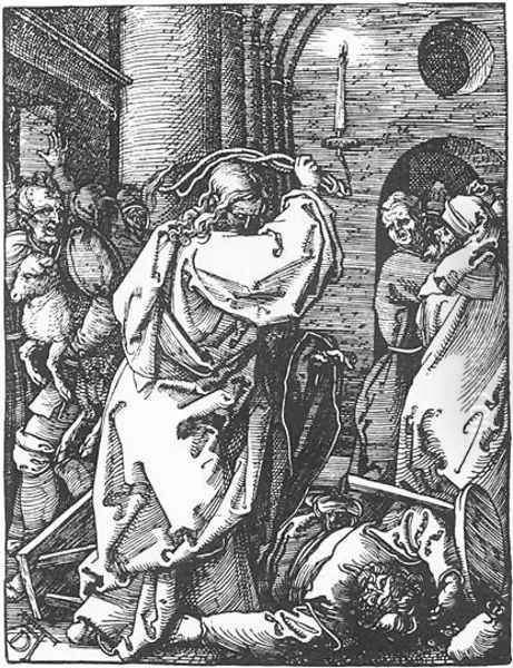 Small Passion, 07. Christ Driving the Merchants from the Temple Oil Painting by Albrecht Durer