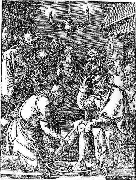 Christ Washing the Feet of St. Peter Oil Painting by Albrecht Durer