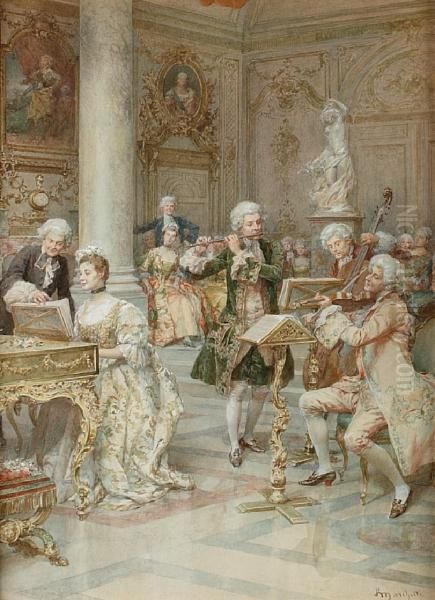 The Concert Oil Painting by Ludovico Marchetti