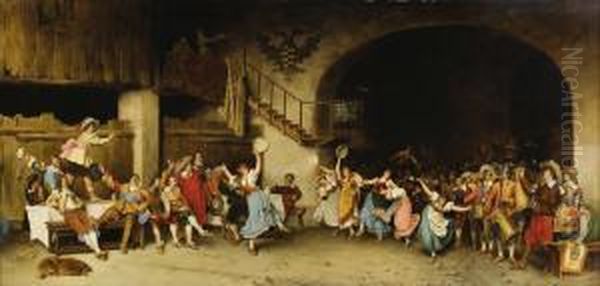 Peasant Dance Oil Painting by Ludovico Marchetti