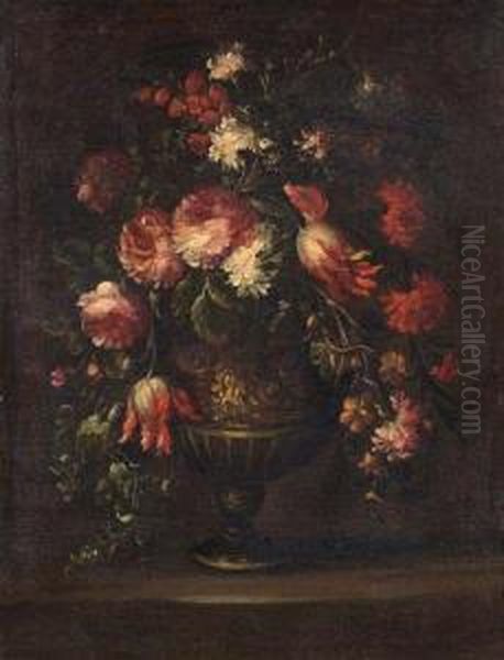 Natura Morta Con Vaso E Fiori Oil Painting by Elisabetta Marchioni Active Rovigo