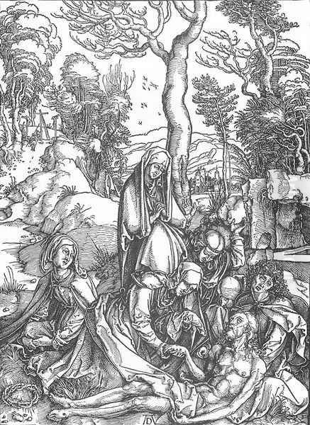 The Large Passion, 07. The Lamentation for Christ Oil Painting by Albrecht Durer