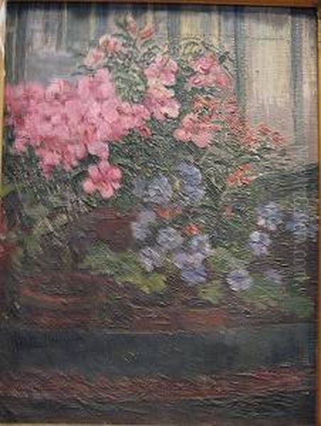 Stilleven Met Bloemen. Oil Painting by Marie-Antoinette Marcotte