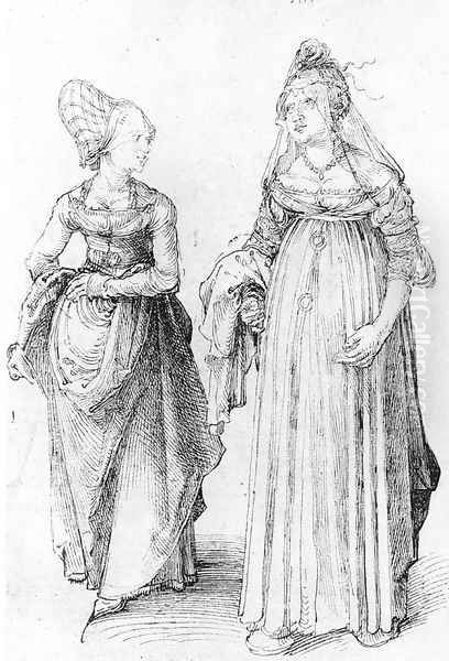 Nuremberg and Venetian Women Oil Painting by Albrecht Durer