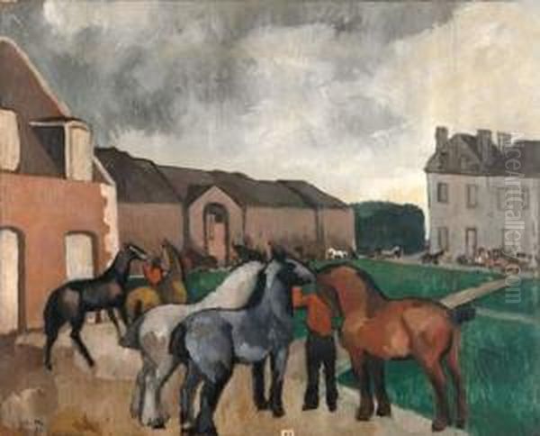  Le Haras Du Pin, 1924  Oil Painting by Andre Mare