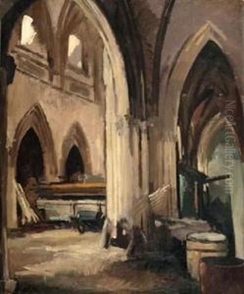  Caen, Le Vieux Saint-etienne, 1928  Oil Painting by Andre Mare