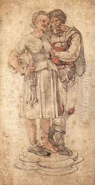 Amorous Peasants Oil Painting by Albrecht Durer