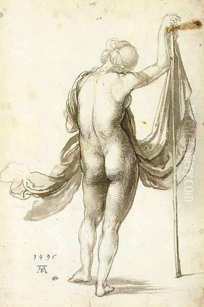 Female Nude from Behind Oil Painting by Albrecht Durer