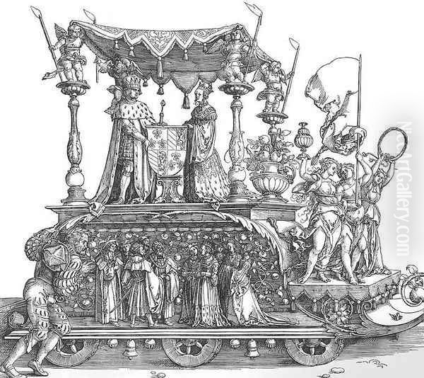 The Small Triumphal Car or the Burgundian Marriage 2 Oil Painting by Albrecht Durer