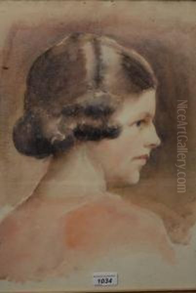 A Lady In Profile Oil Painting by William Henry Margetson