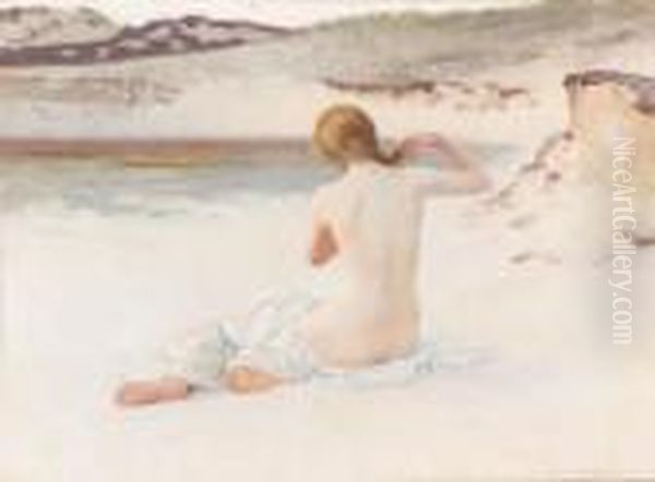 A Summer Evening Oil Painting by William Henry Margetson