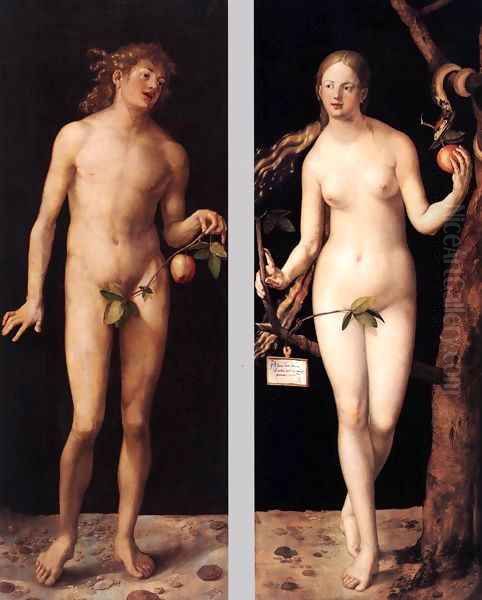 Adam and Eve 3 Oil Painting by Albrecht Durer