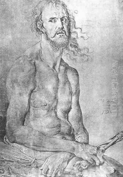 Self-Portrait as the Man of Sorrows Oil Painting by Albrecht Durer