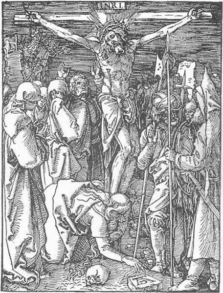 Small Passion, 24. Christ on the Cross Oil Painting by Albrecht Durer