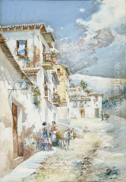 Calle De Granada. Oil Painting by Enrique Marin Higuero