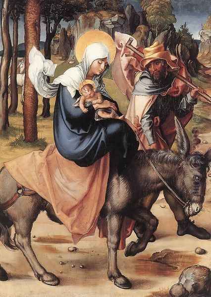 The Seven Sorrows of the Virgin: The Flight into Egypt Oil Painting by Albrecht Durer