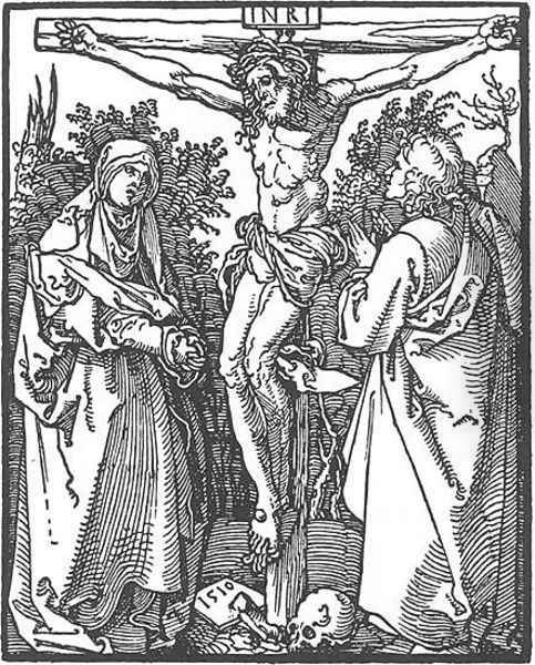 Christ on the Cross with the Virgin and St John Oil Painting by Albrecht Durer