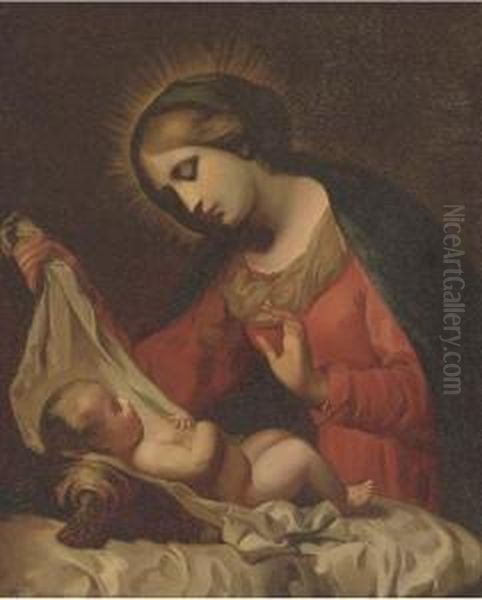 The Madonna Of The Veil Oil Painting by Onorio Marinari