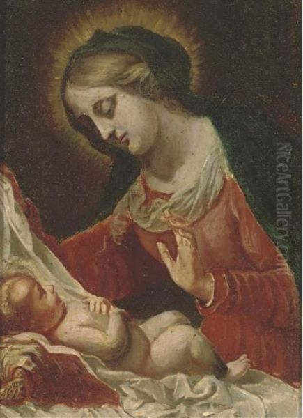 The Madonna Of The Veil Oil Painting by Onorio Marinari