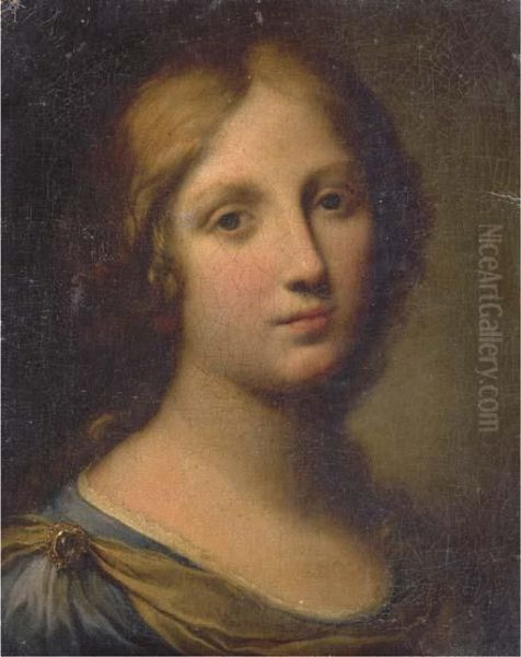 Portrait Of A Young Woman, Head And Shoulders Oil Painting by Onorio Marinari